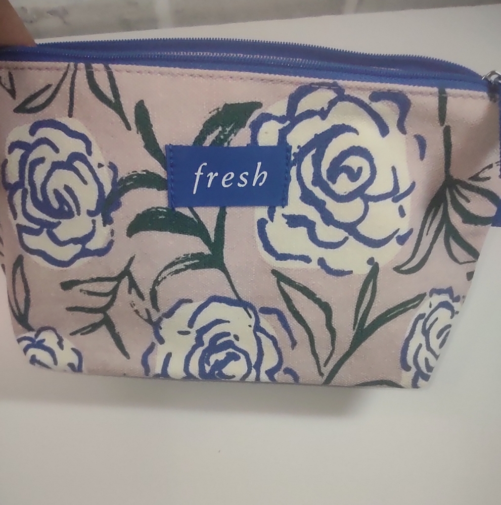 Fresh Pink and Blue Floral Cosmetic Bags - Picture 5 of 7